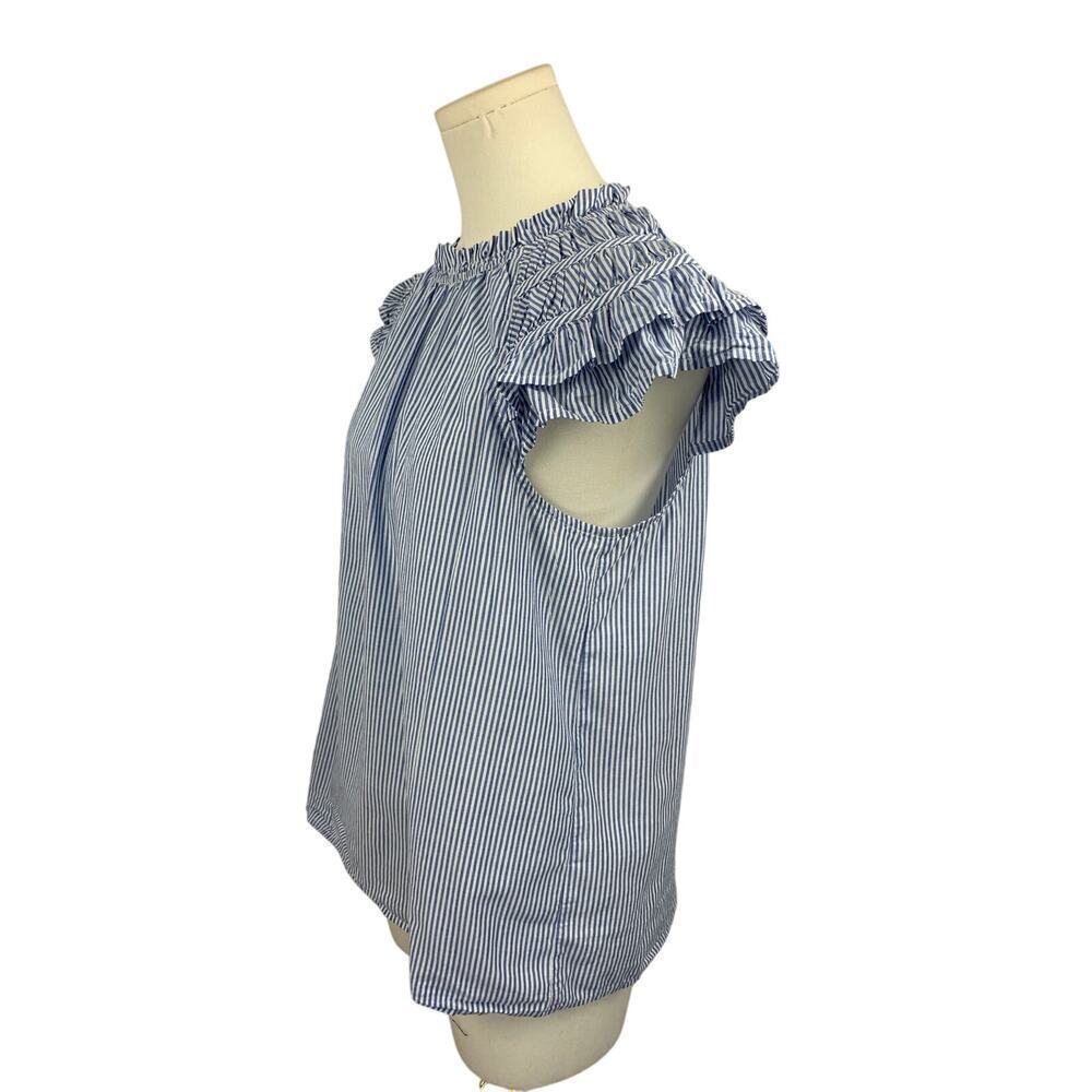 Striped Ruffle Sleeve Blouse - Picture 3 of 8